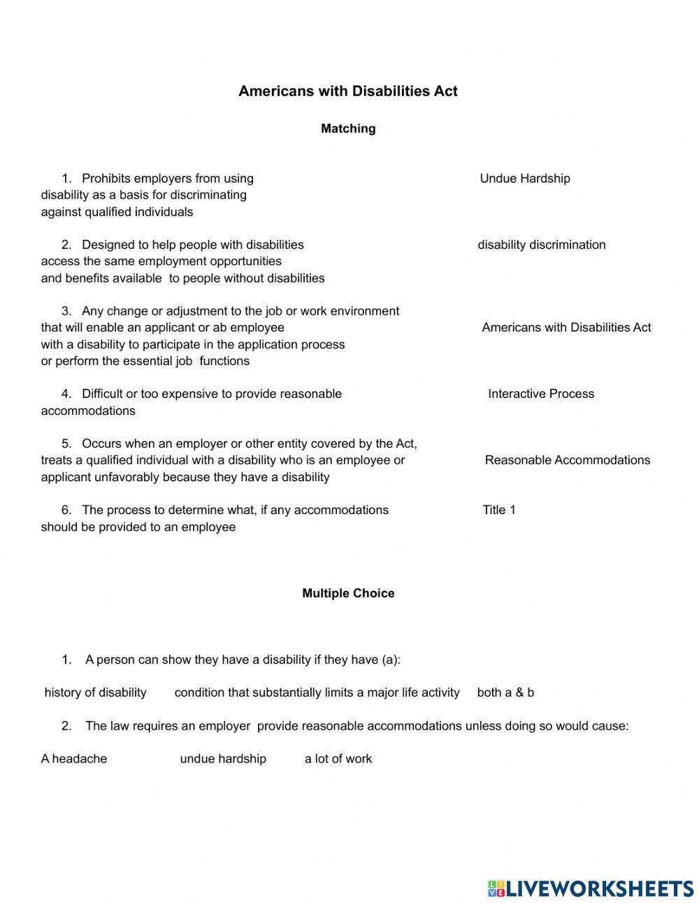 American with Disabilities Act