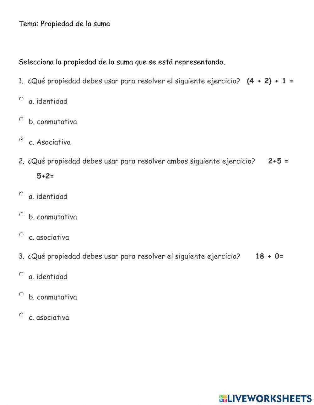 Propiedad de la suma