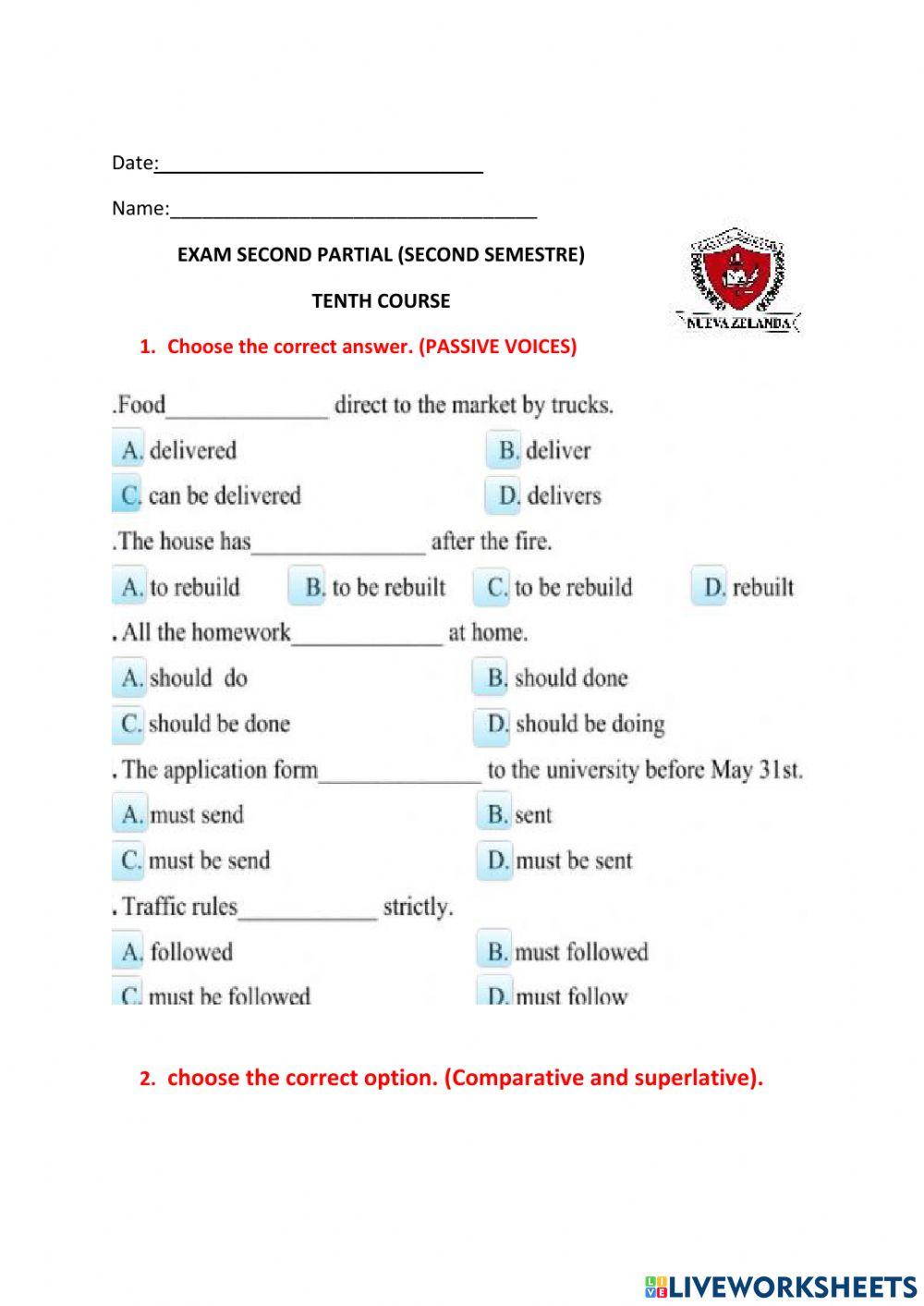 Tenth lesson segundo quemestre