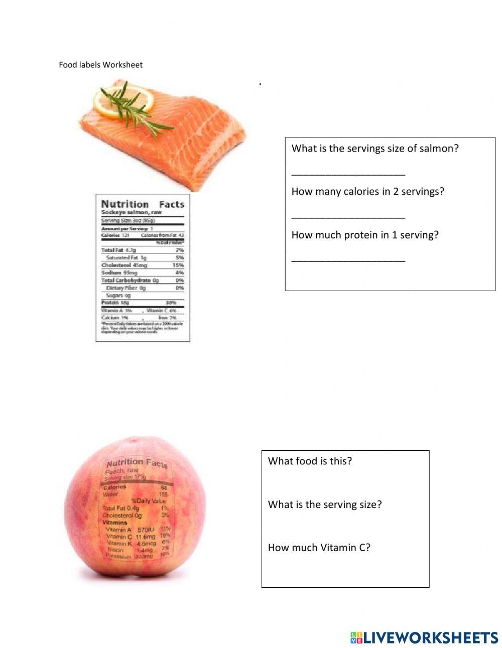 Food labels activity G11Health Science