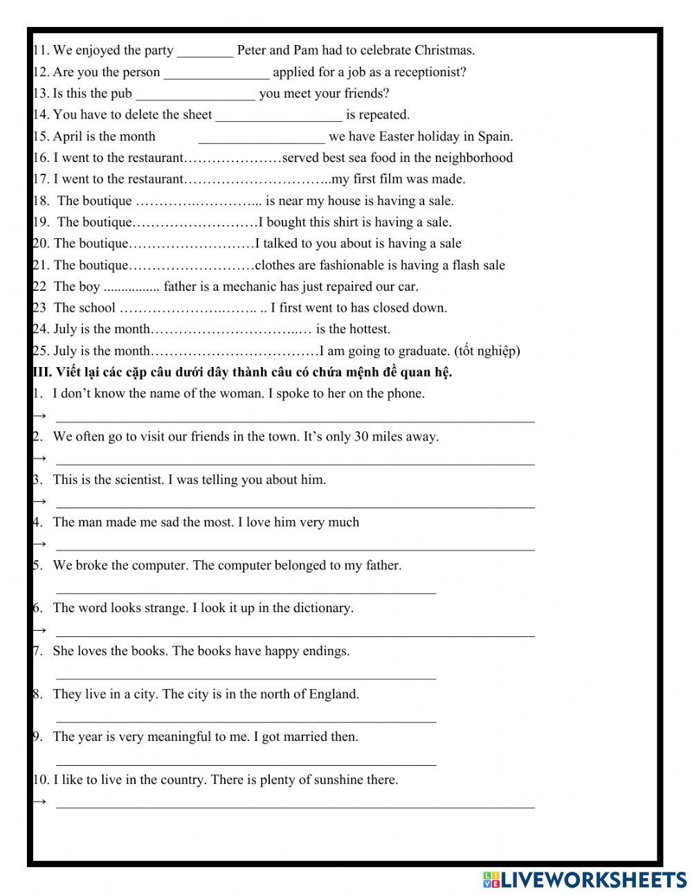 Grade 9B: Relative Clause