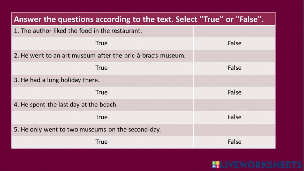 Talking about past events. Last summer holliday.