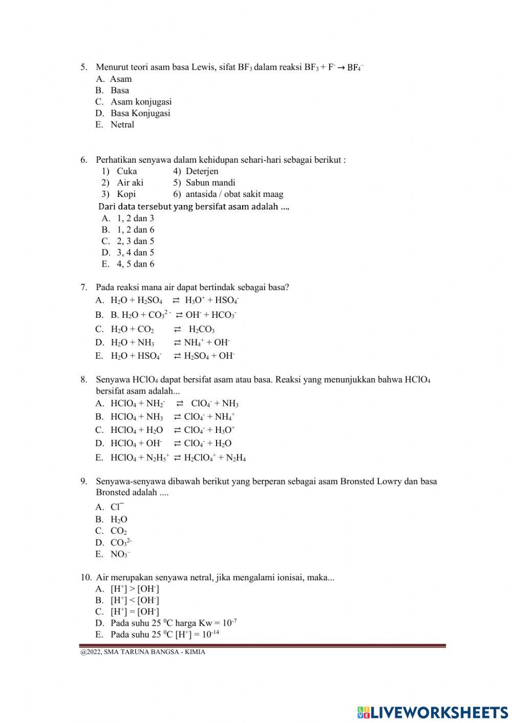 Evaluasi larutan asam Basa