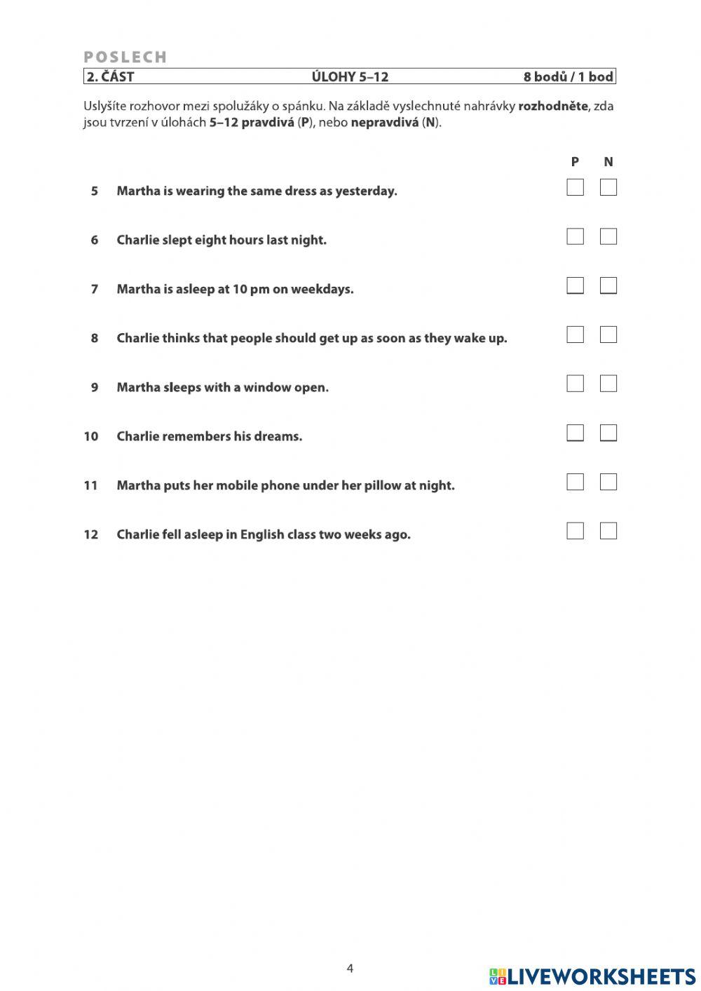 Maturita - listening