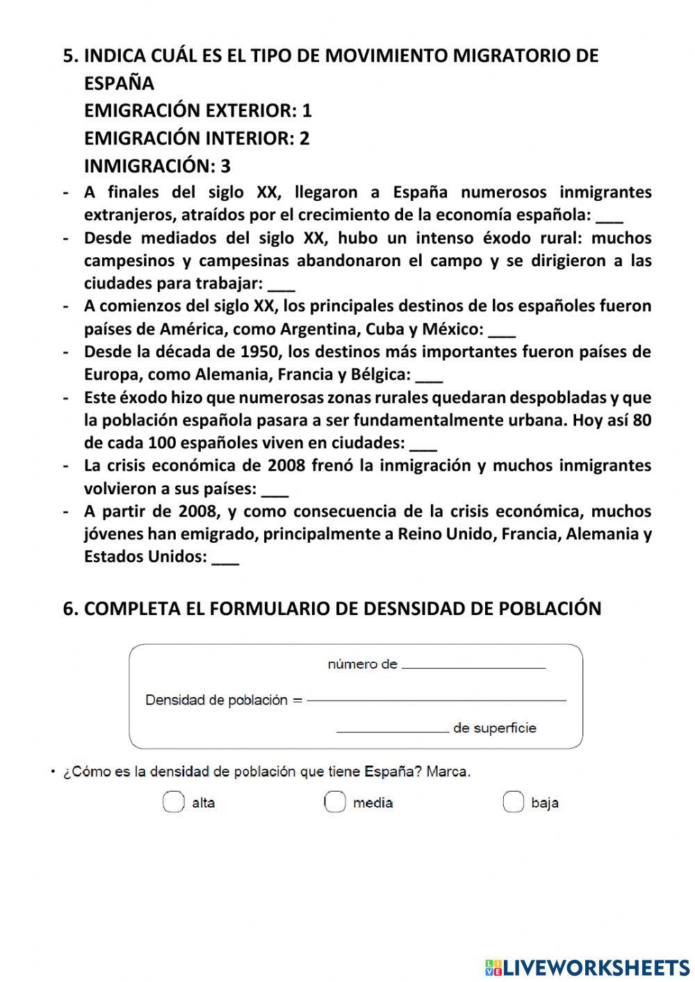 La población de España y Andalucía