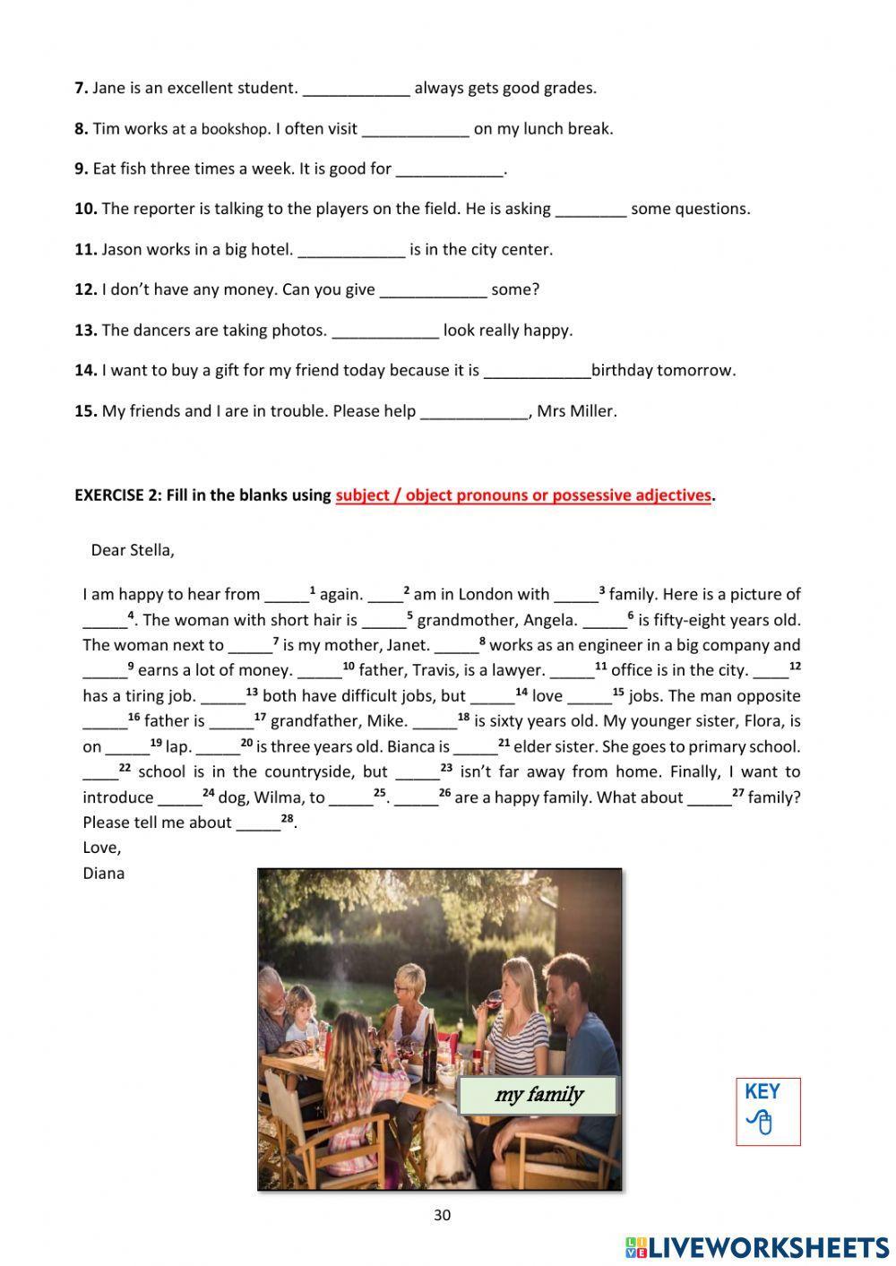 A Level MC Subject-Object Pronouns ( Booklet Pg:29-30)
