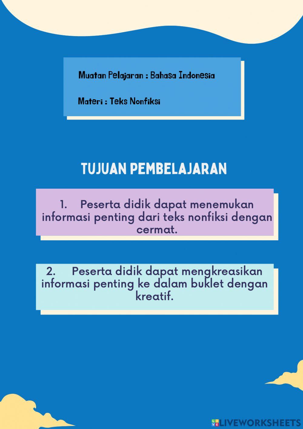LKPD Kelas 6 Tema 8 Subtema 3 PB 1 Muatan Bahasa Indonesia