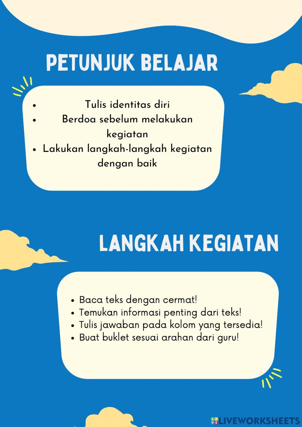 LKPD Kelas 6 Tema 8 Subtema 3 PB 1 Muatan Bahasa Indonesia