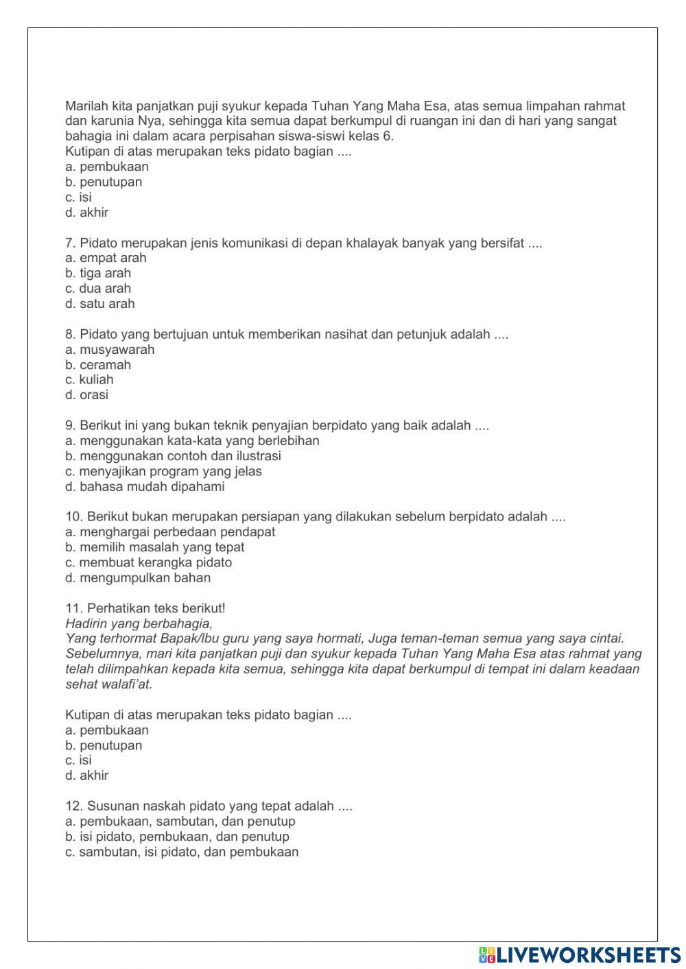 Tema 7 muatan bahasa indonesia kelas 6