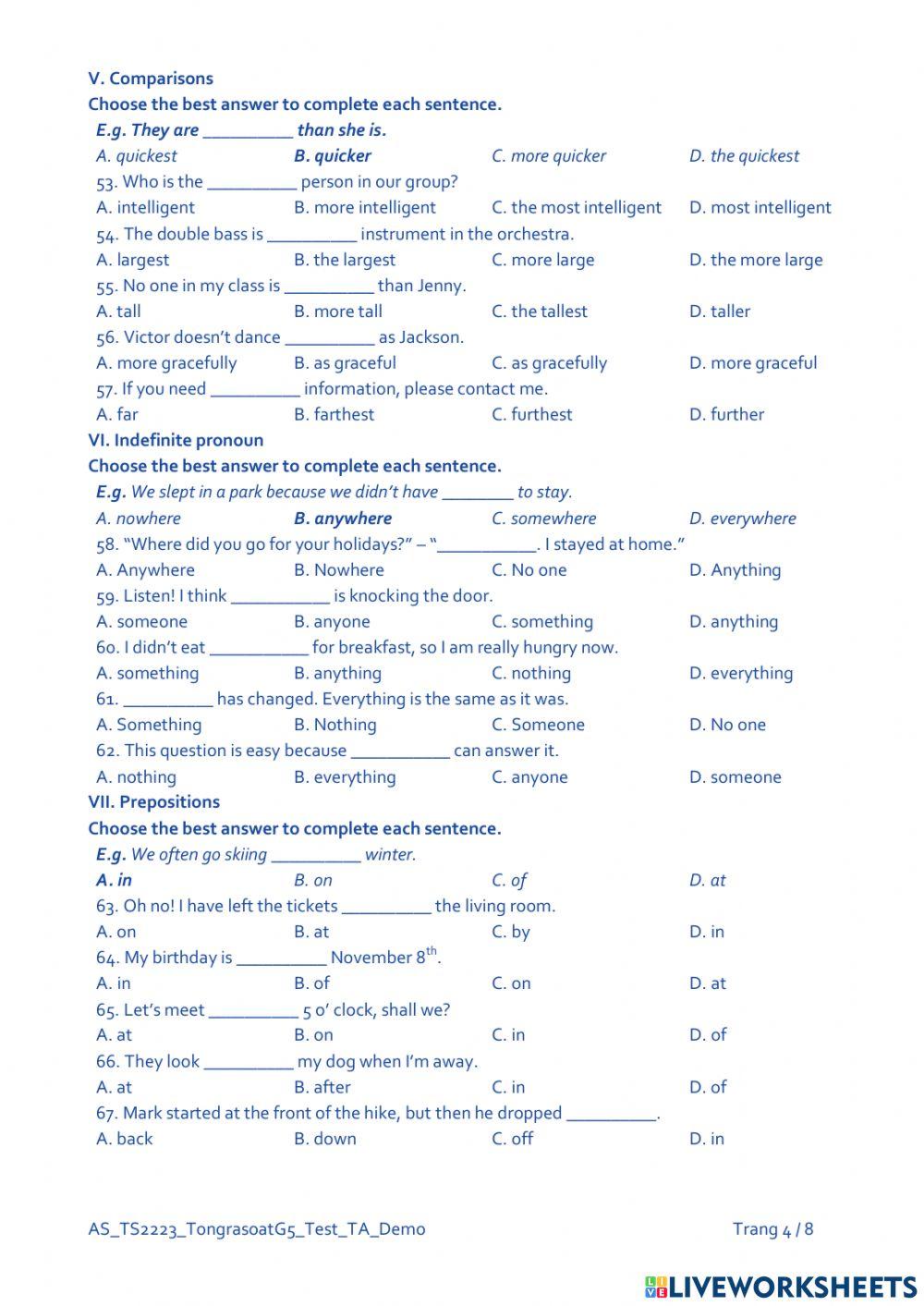 placement-test-grade-6-online-exercise-for-live-worksheets