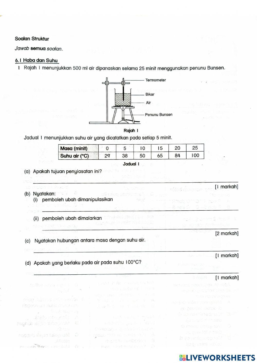 Ulangkaji Sains Tahun 5 - Unit 6 : Haba