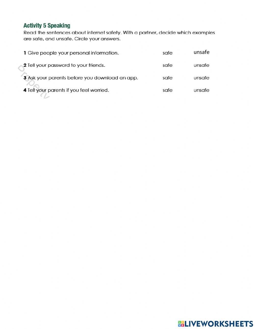 Lesson 4- internet safety