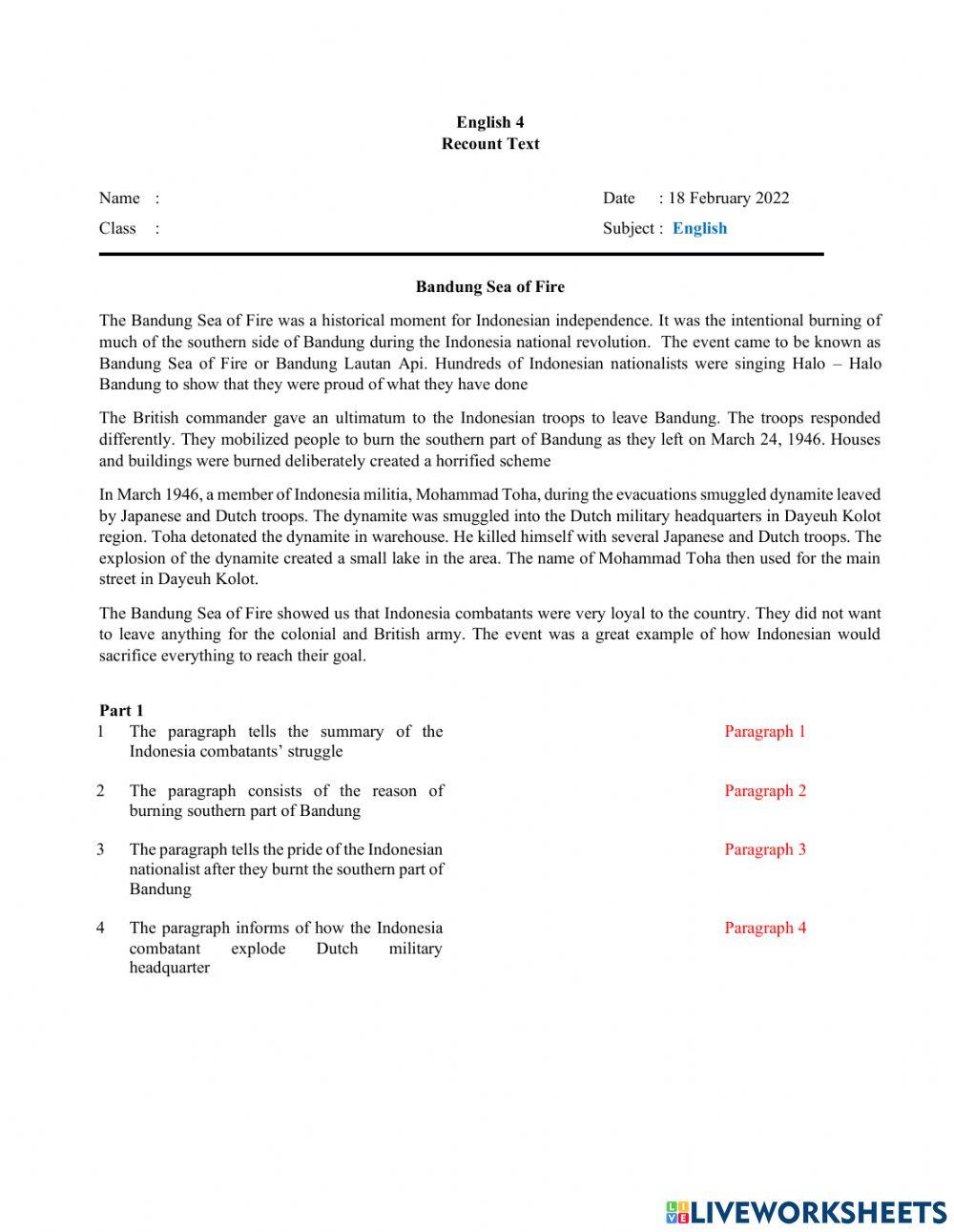 Task 4 - Recount Text