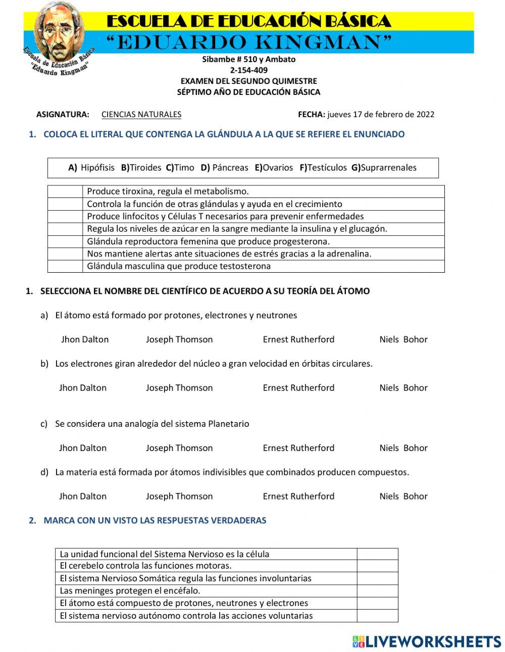 Evaluación de Ciencias