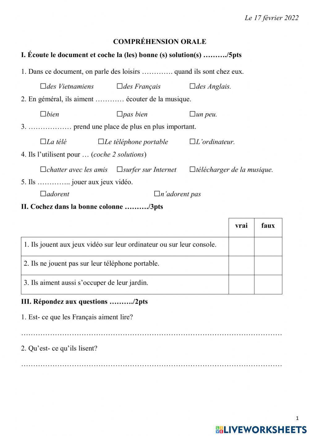 CO-loisirs des Francais