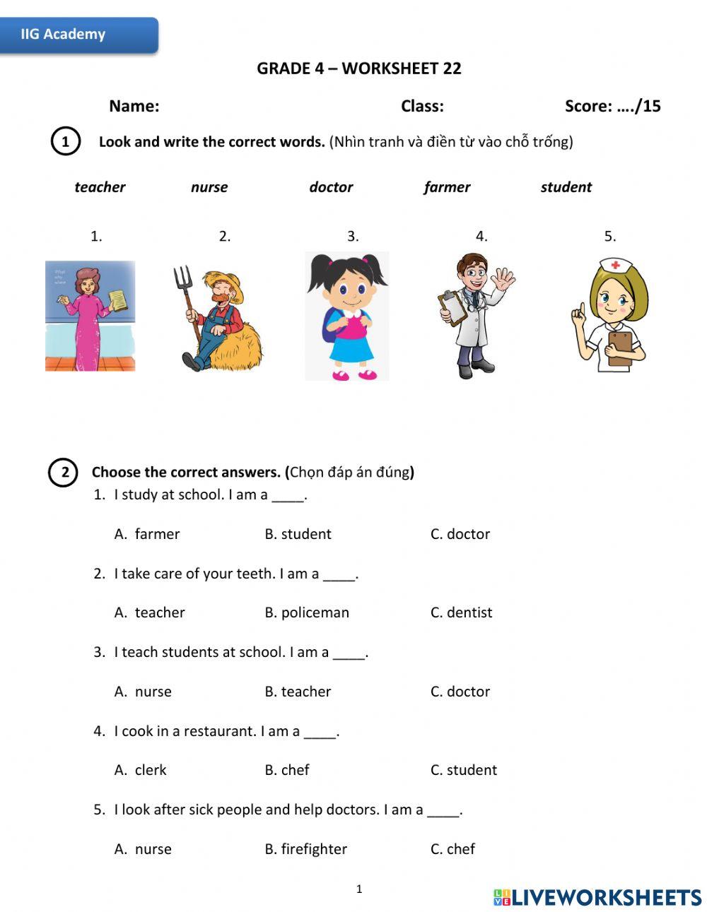 IIG-Grade 4-Worksheet 22