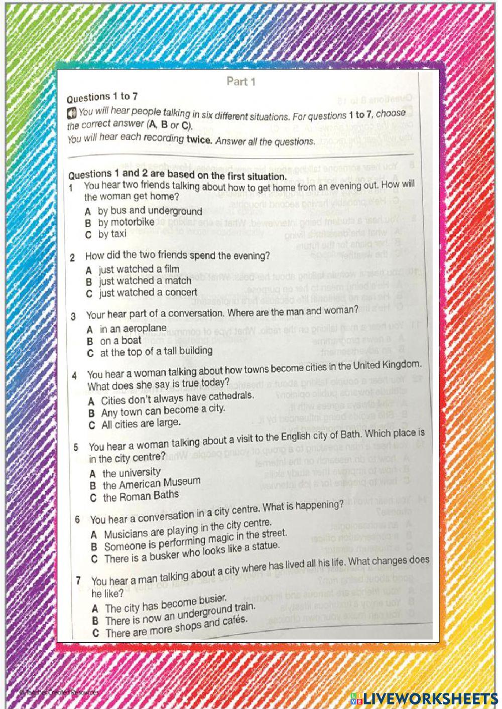 Listening Form 5 CEFR 2