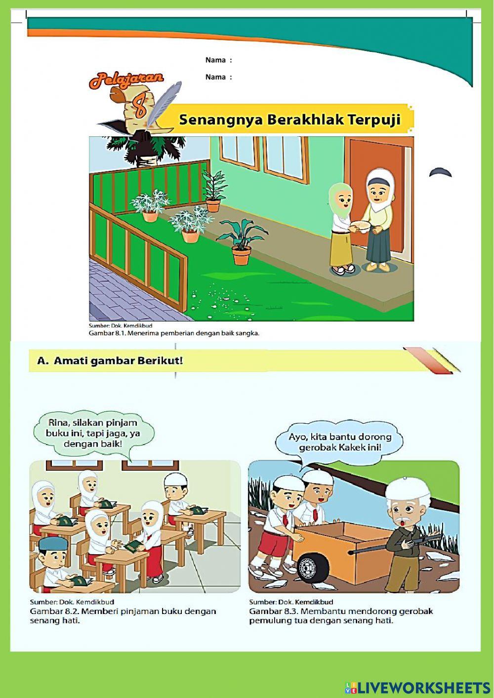 LKPD PAI BP Kelas 6 Pelajaran 8 dan 9