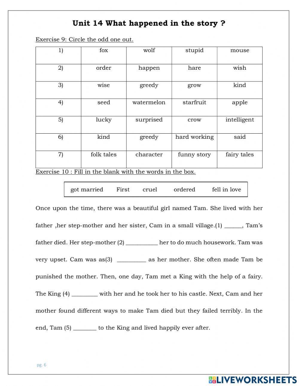 G5-Unit 14 worksheet 1 + Simple tenses