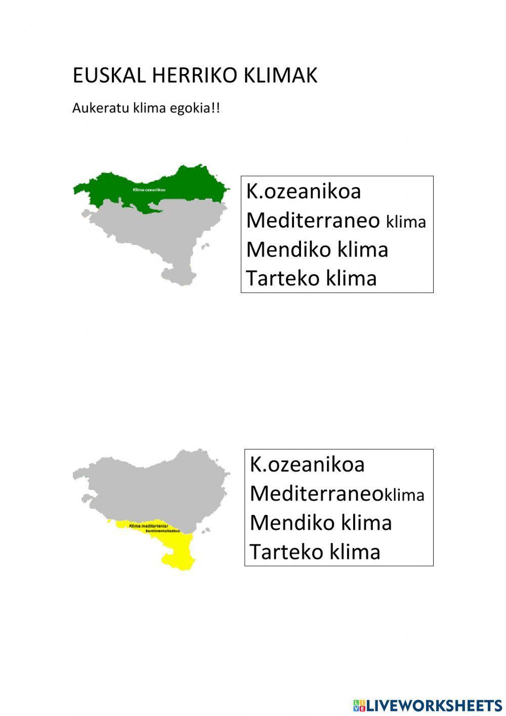Euskal herriko klimak