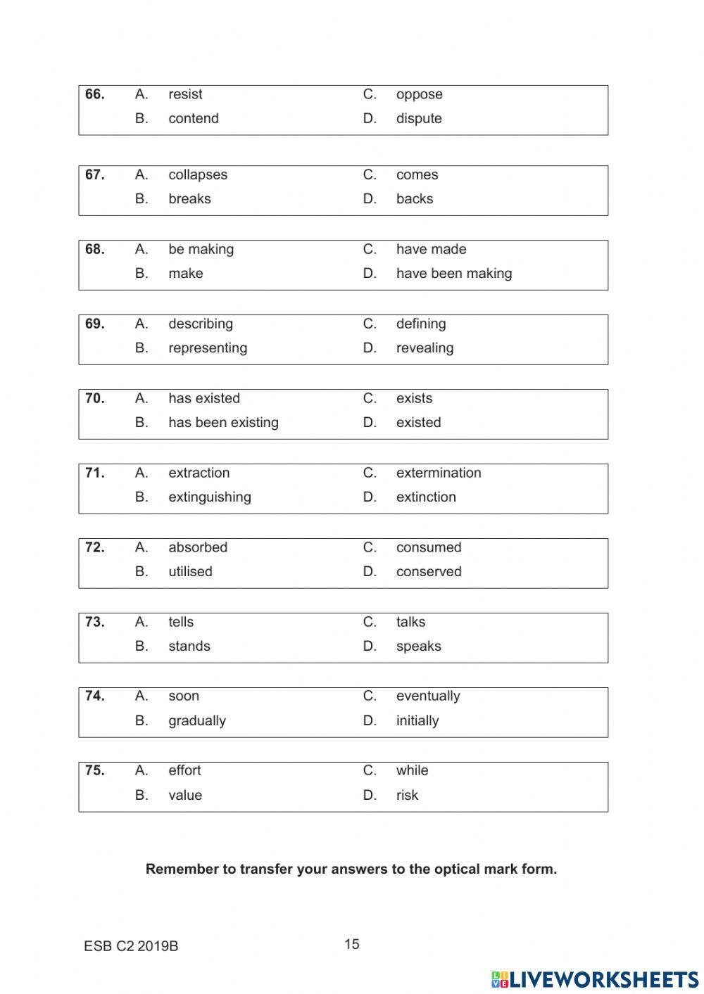 ESB C2 USE OF ENGLISH 2019B