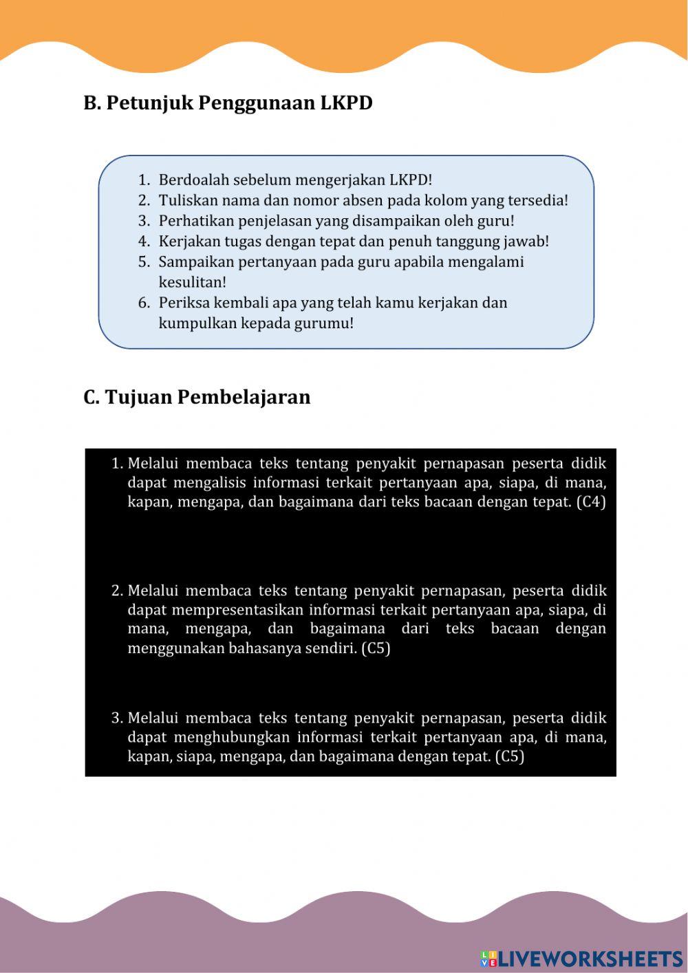 LKPD Bahasa Indonesia Kelas V Tema 2 Subtema 2 Pembelajaran 5