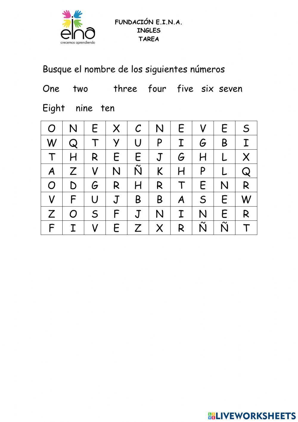 Numeros del 11 al 20