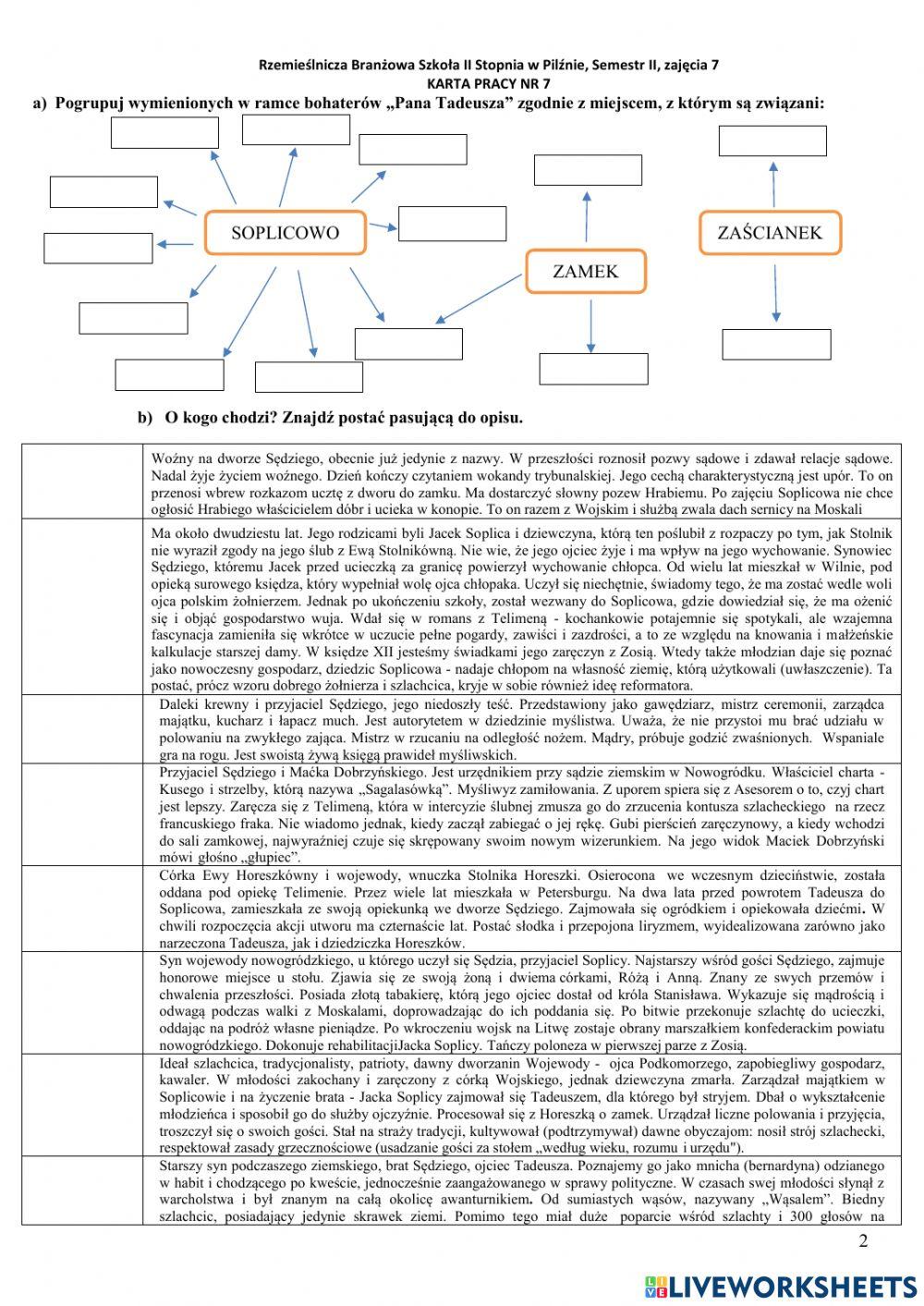 Rzemieślnicza Branżowa Szkoła II Stopnia w Pilźnie, semestr II, zajęcia 7