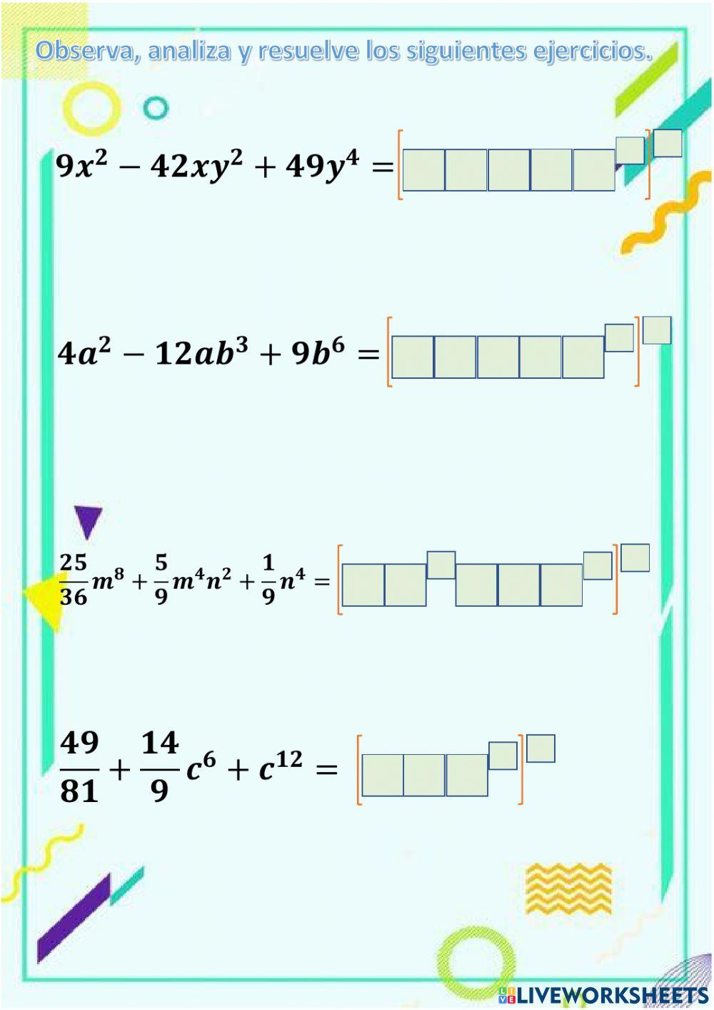 Trinomio cuadrado perfecto