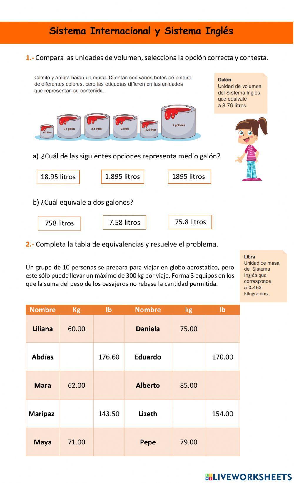 Sistema Internacional y Sistema Inglés