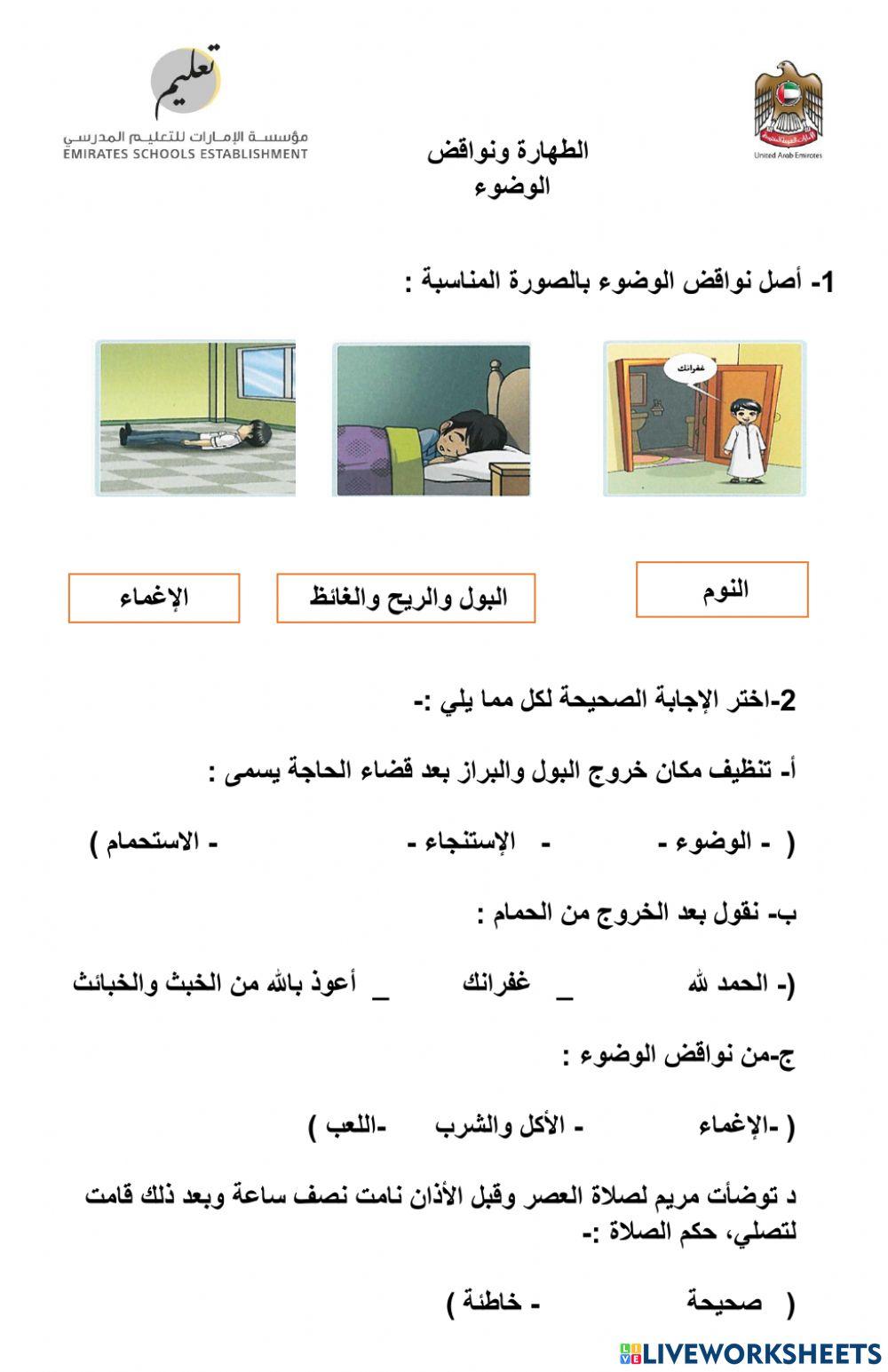 مبطلات الوضوء