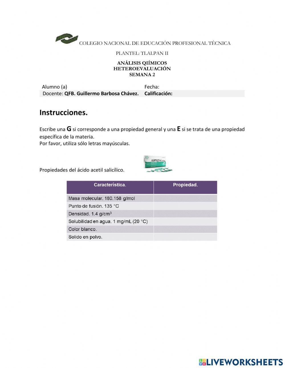 Propiedades generales y específicas de la materia.