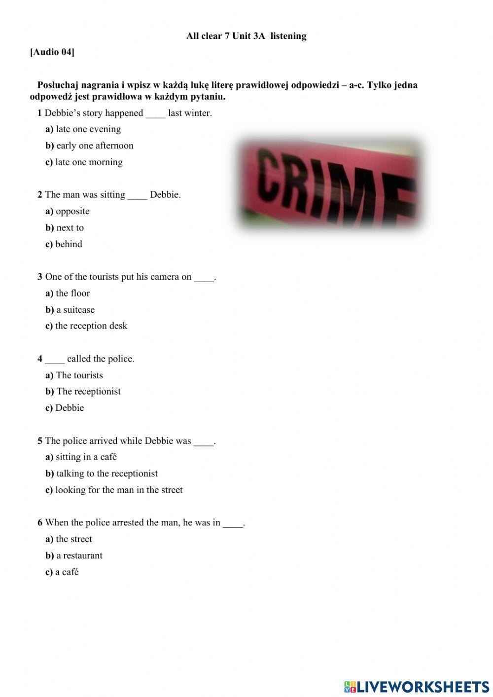 All clear 7 unit 3 listening