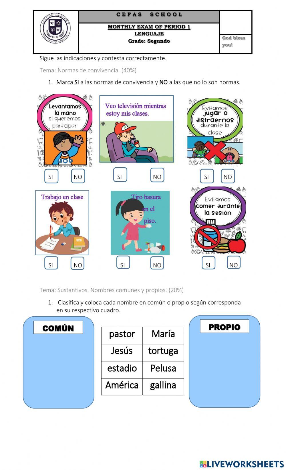 Lenguaje quizz Segundo grado