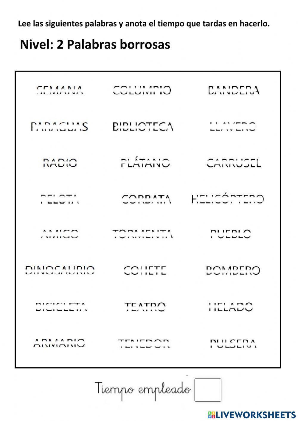 Fluidez lectora nivel 4