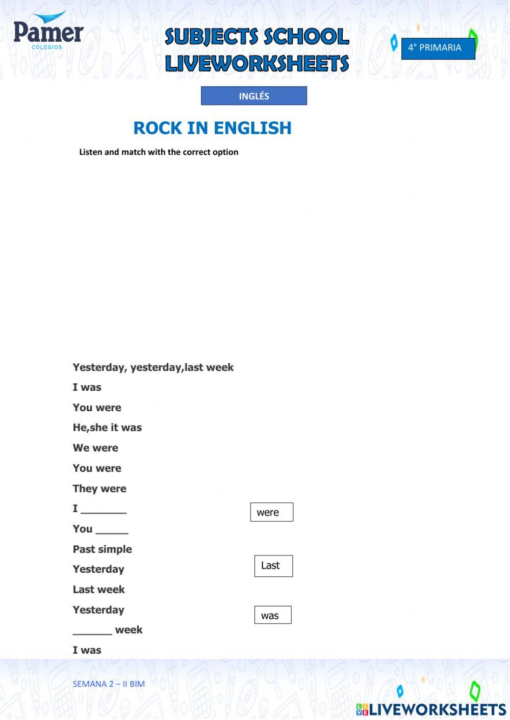 Rock in english