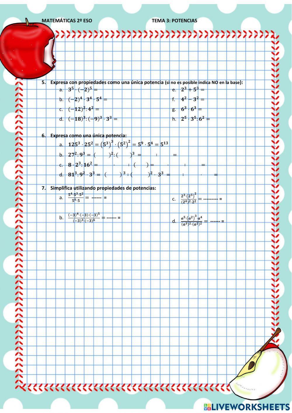 Repaso de potencias y propiedades