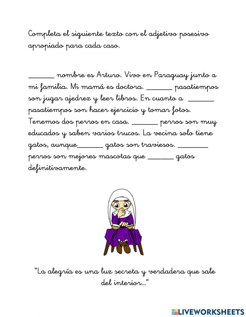 Determinante artículo y determinante posesivo