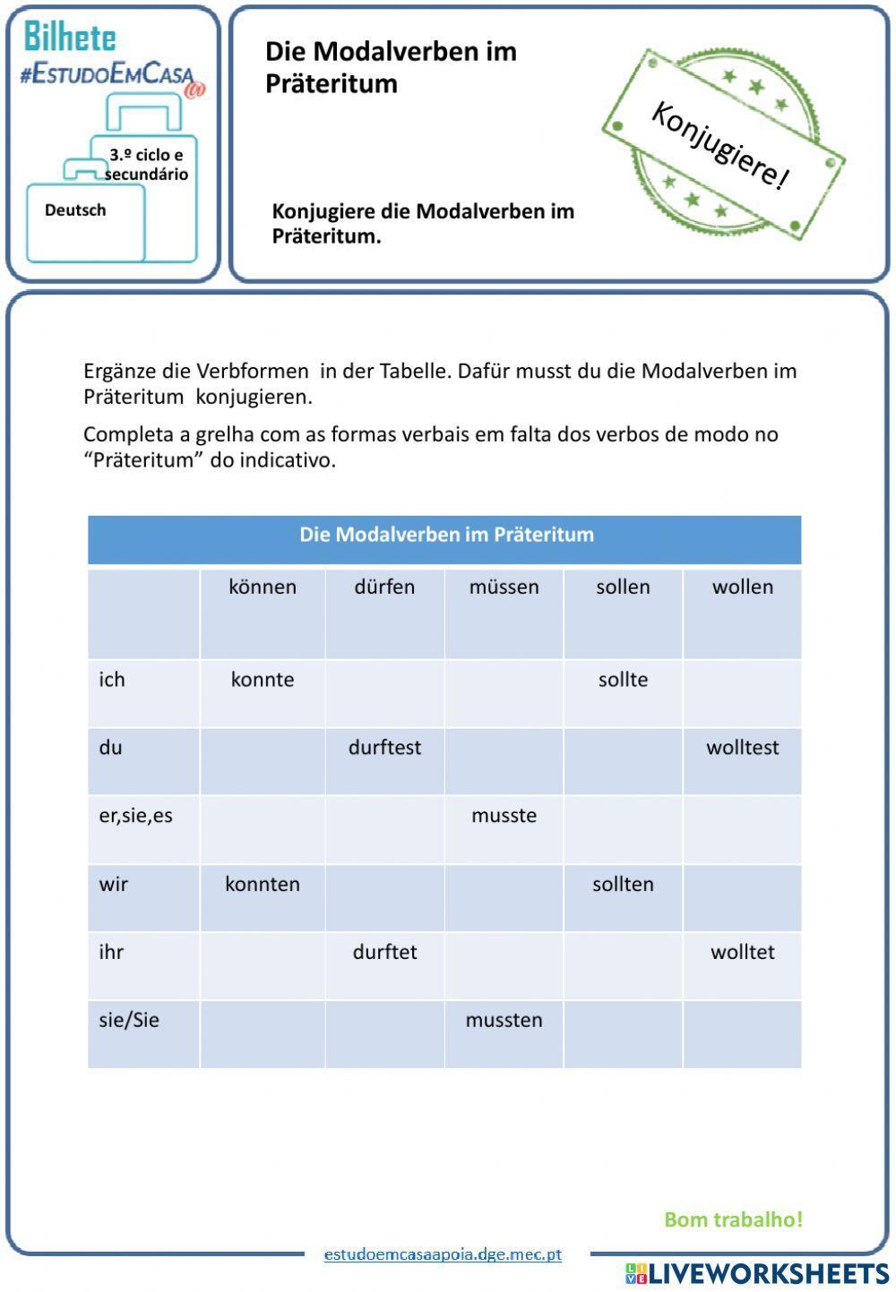 Modalverben im Präteritum