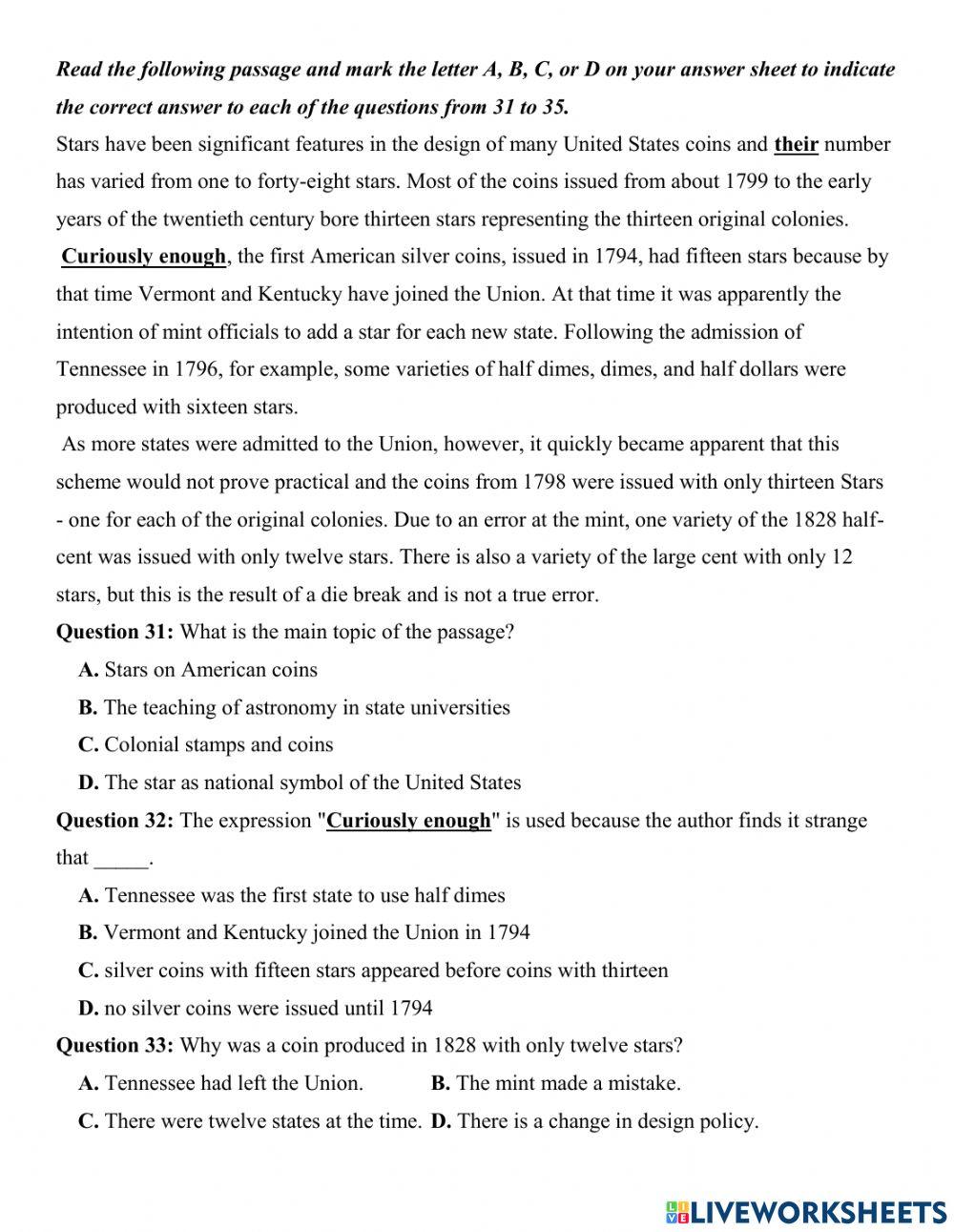 TỐT NGHIỆP THPT 2021 - Reading - Đề tham khảo 2