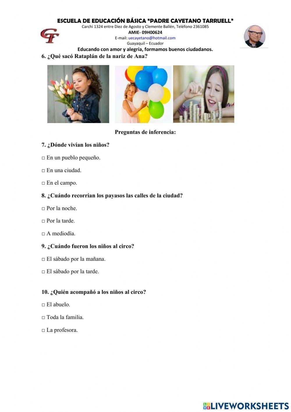 Examen de lectura SEGUNDO QUIMESTRE 2021