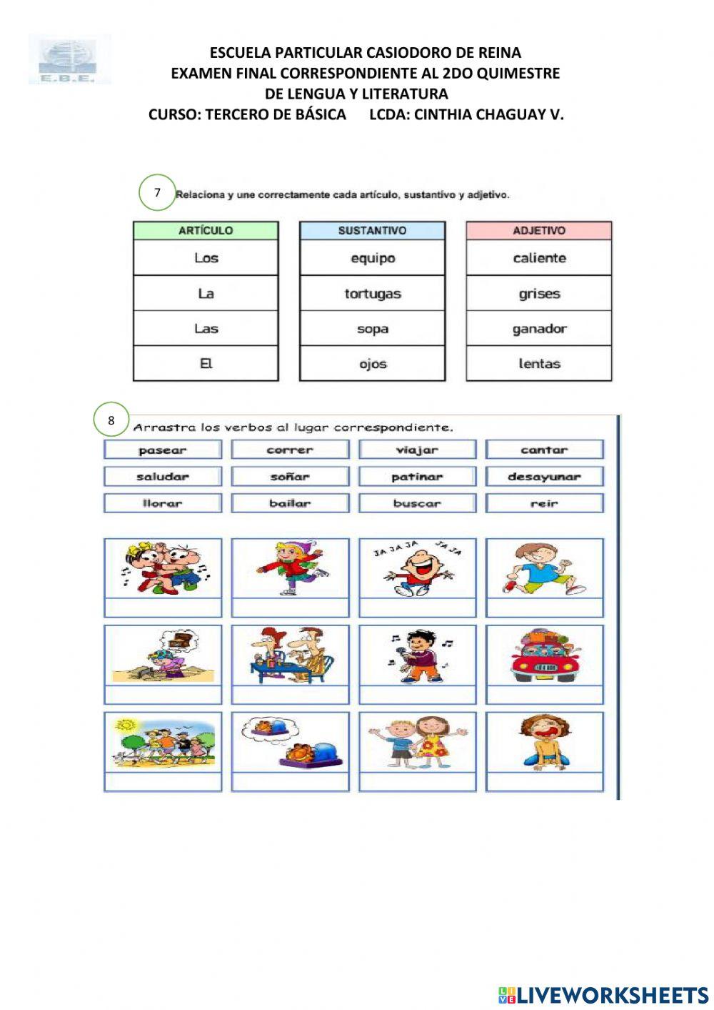 Evaluación de 3ero.lenguaje