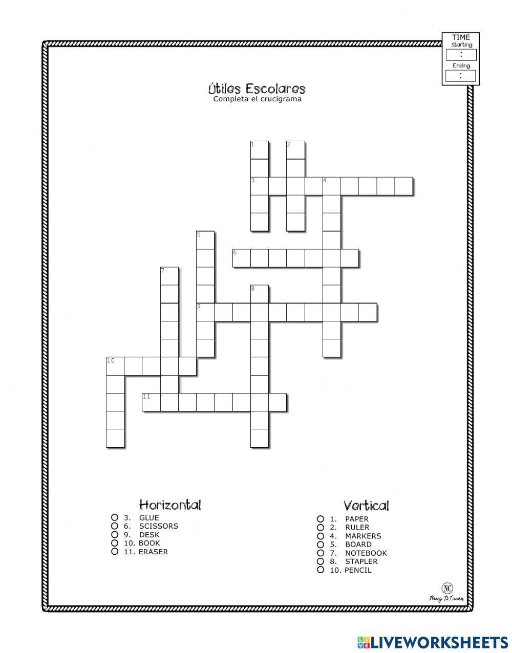 School Supplies in Spanish