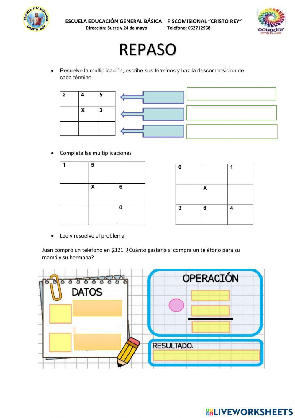 Multiplicaciones de una cifra