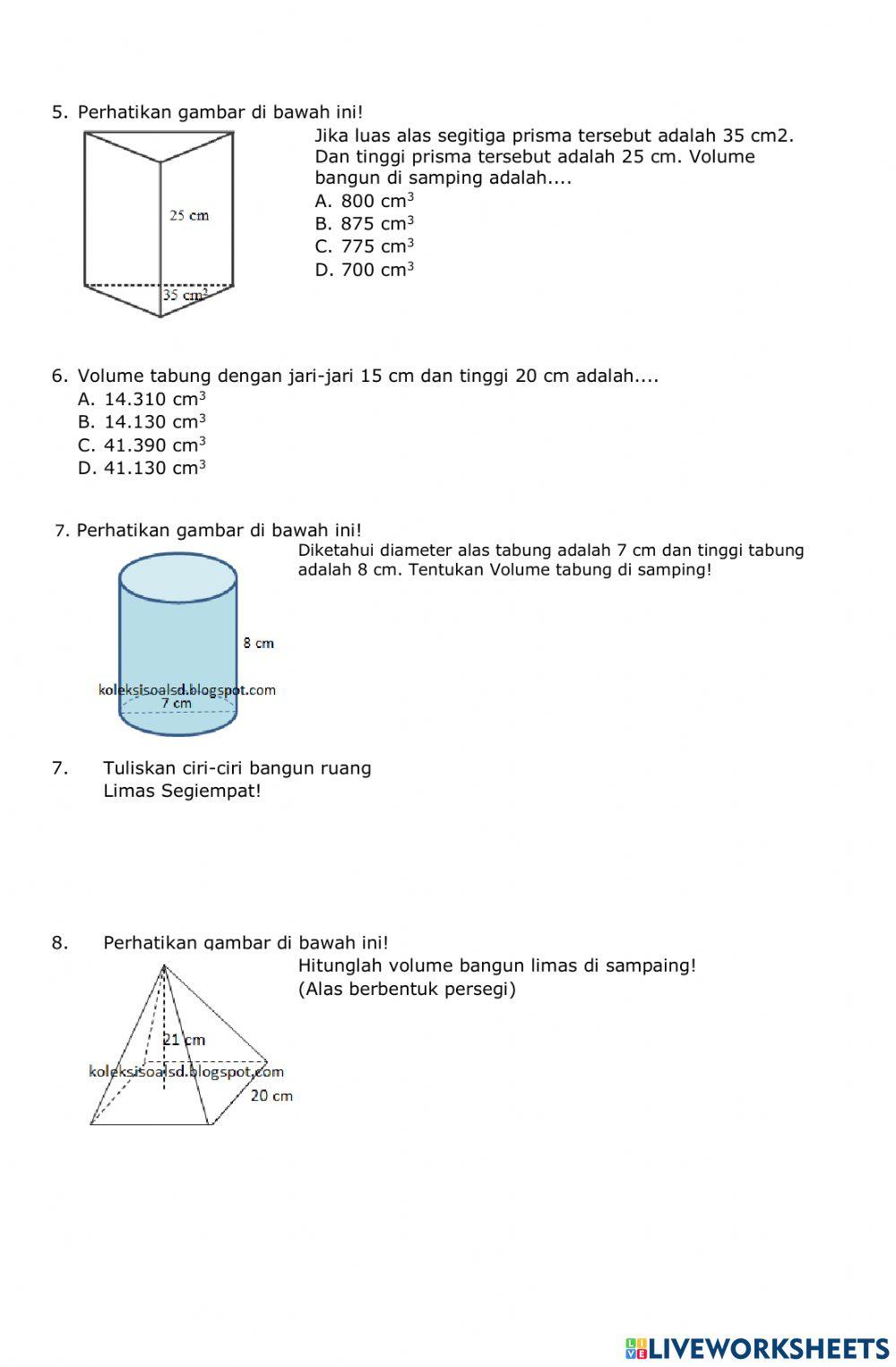 PH Matematika bangun Ruang 1