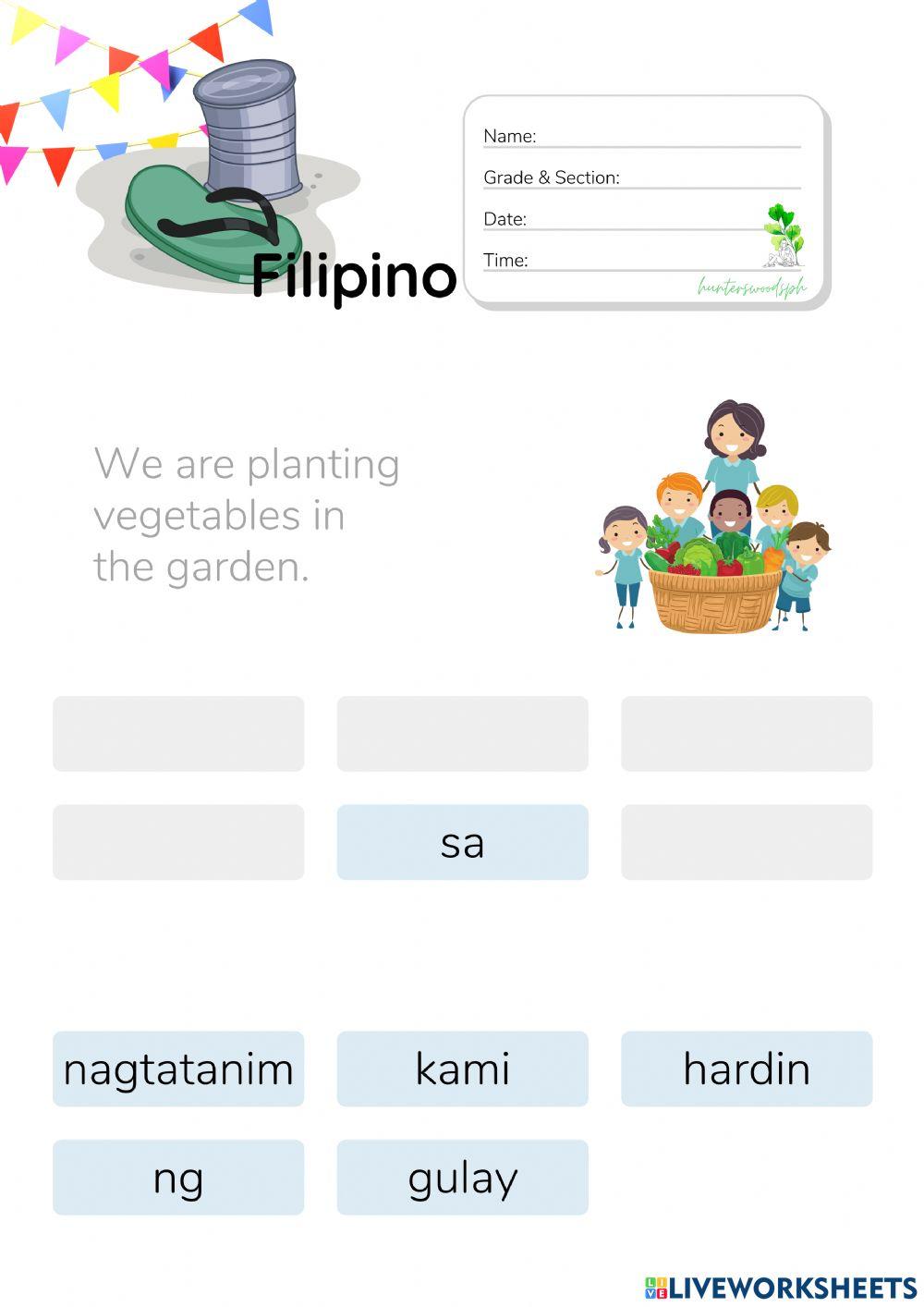 Pagbuo ng Pangungusap sa Filipino - HuntersWoodsPH.com Worksheet Pagbuo ng Pangungusap sa Filipino - HuntersWoodsPH.com Worksheet