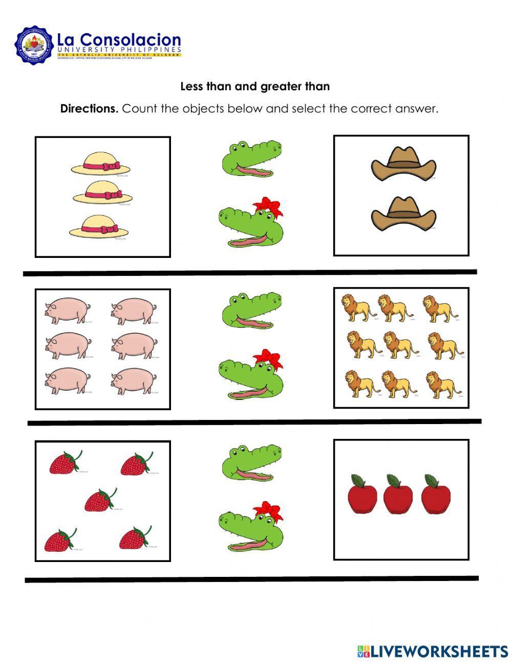 Less than and Greater than