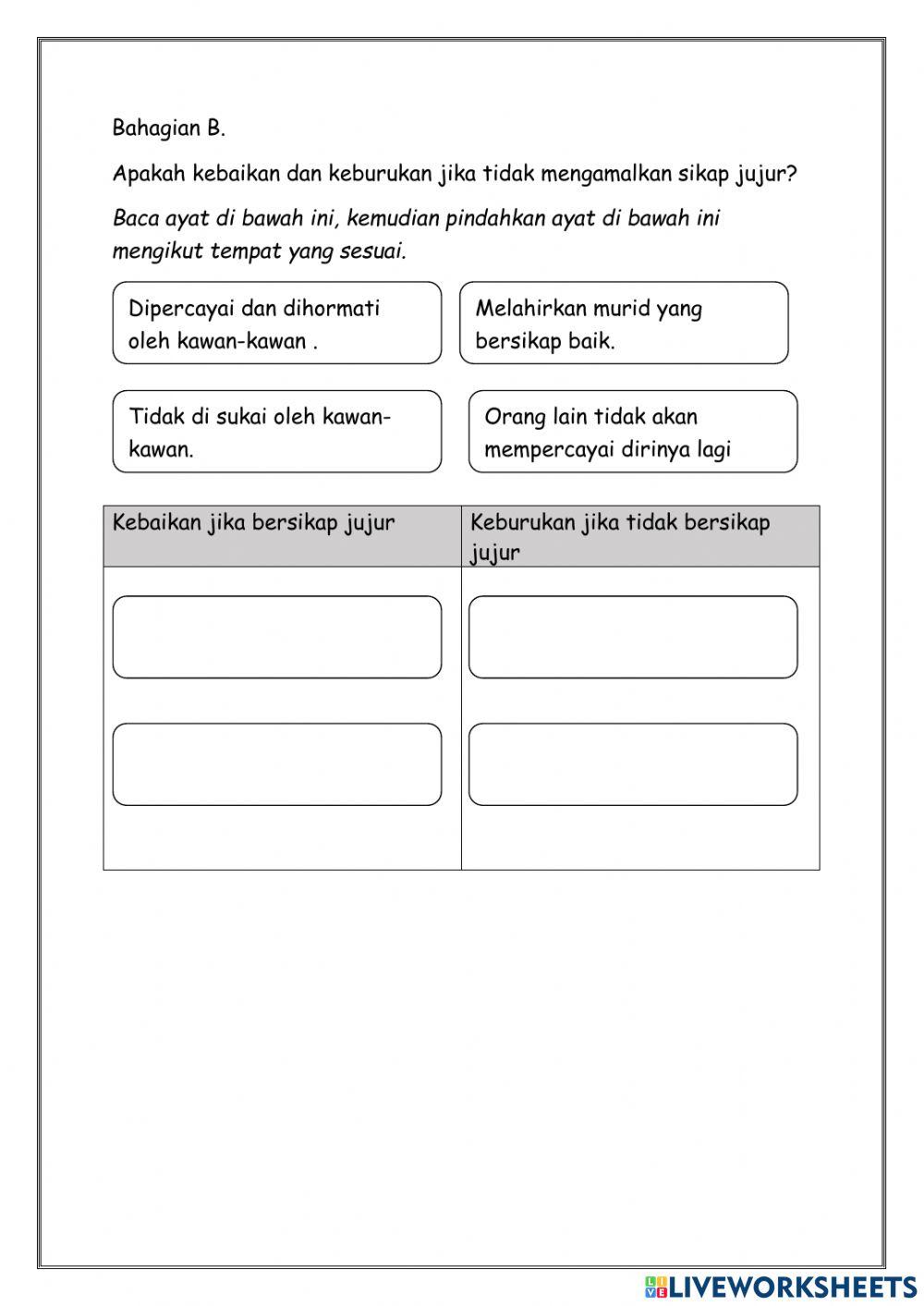 Berintegriti dan bertanggungjawab Berintegriti dan bertanggungjawab