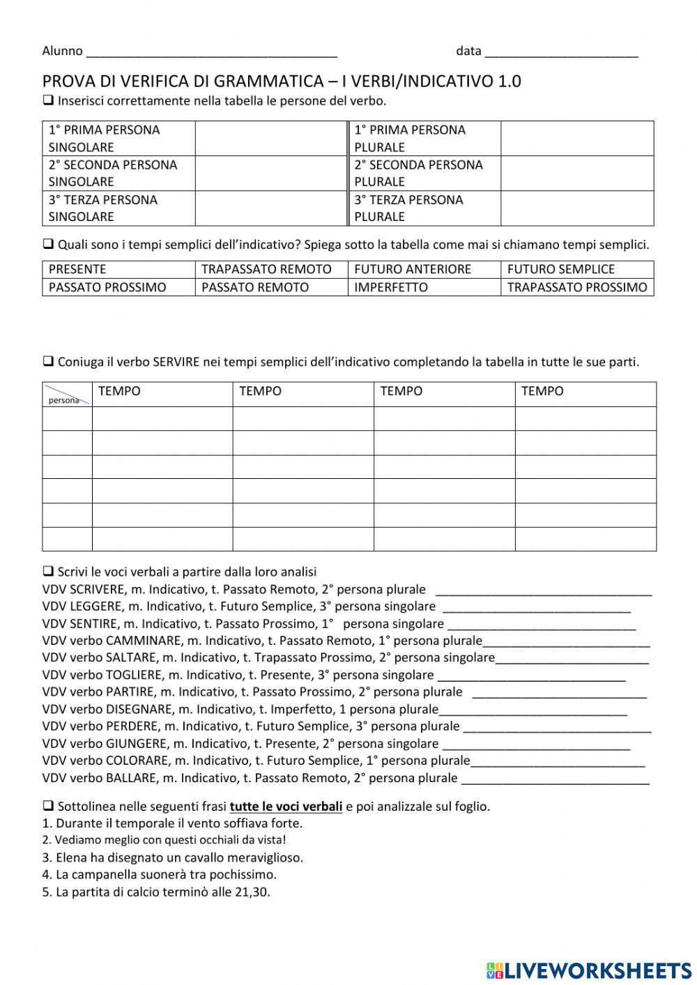 Verifica di grammatica