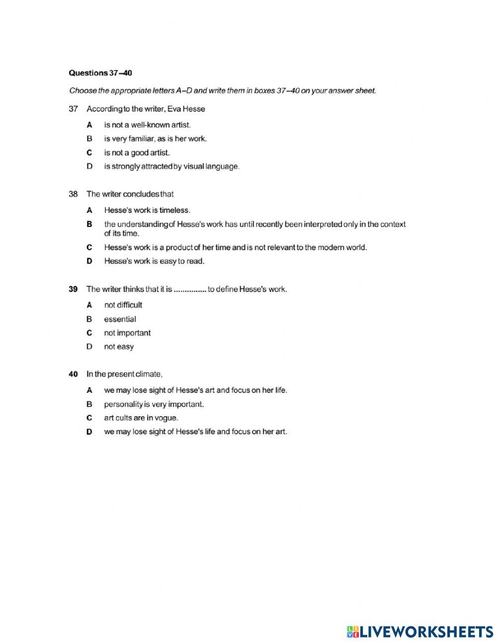 Reading Practice Unit 6